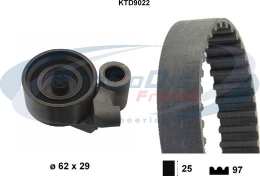 Procodis France KTD9022 - Комплект зубчатого ремня ГРМ autospares.lv