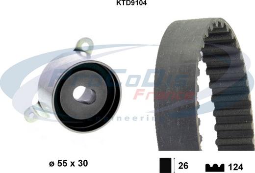 Procodis France KTD9104 - Комплект зубчатого ремня ГРМ autospares.lv