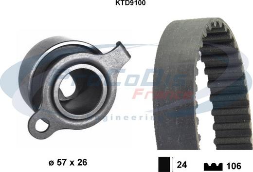 Procodis France KTD9100 - Комплект зубчатого ремня ГРМ autospares.lv