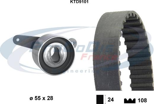 Procodis France KTD9101 - Комплект зубчатого ремня ГРМ autospares.lv