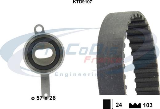 Procodis France KTD9107 - Комплект зубчатого ремня ГРМ autospares.lv