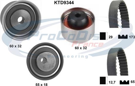 Procodis France KTD9344 - Комплект зубчатого ремня ГРМ autospares.lv