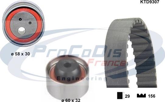 Procodis France KTD9307 - Комплект зубчатого ремня ГРМ autospares.lv