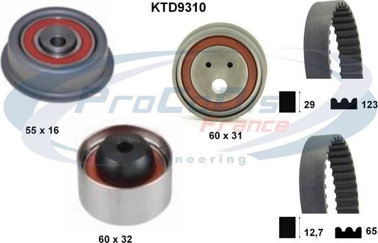 Procodis France KTD9310 - Комплект зубчатого ремня ГРМ autospares.lv