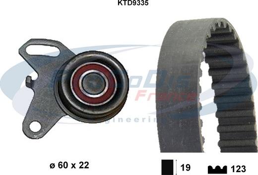 Procodis France KTD9335 - Комплект зубчатого ремня ГРМ autospares.lv