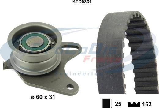 Procodis France KTD9331 - Комплект зубчатого ремня ГРМ autospares.lv