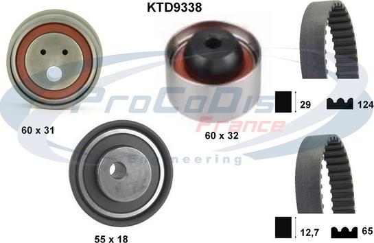 Procodis France KTD9338 - Комплект зубчатого ремня ГРМ autospares.lv