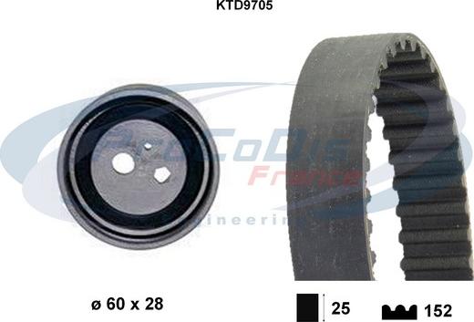 Procodis France KTD9705 - Комплект зубчатого ремня ГРМ autospares.lv