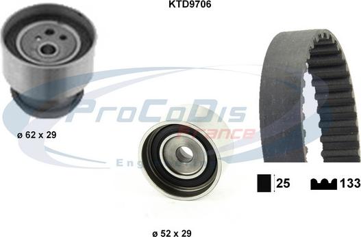 Procodis France KTD9706 - Комплект зубчатого ремня ГРМ autospares.lv