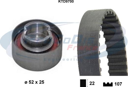 Procodis France KTD9700 - Комплект зубчатого ремня ГРМ autospares.lv