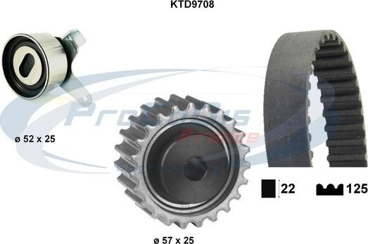 Procodis France KTD9708 - Комплект зубчатого ремня ГРМ autospares.lv