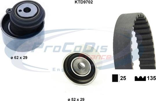 Procodis France KTD9702 - Комплект зубчатого ремня ГРМ autospares.lv