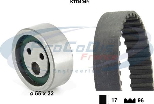 Procodis France KTD4049 - Комплект зубчатого ремня ГРМ autospares.lv