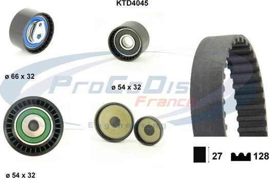 Procodis France KTD4045 - Комплект зубчатого ремня ГРМ autospares.lv