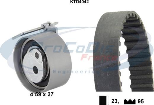 Procodis France KTD4042 - Комплект зубчатого ремня ГРМ autospares.lv