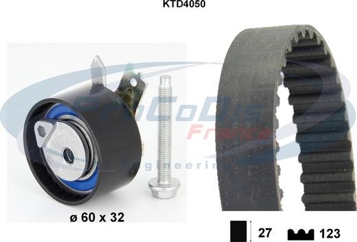 Procodis France KTD4050 - Комплект зубчатого ремня ГРМ autospares.lv