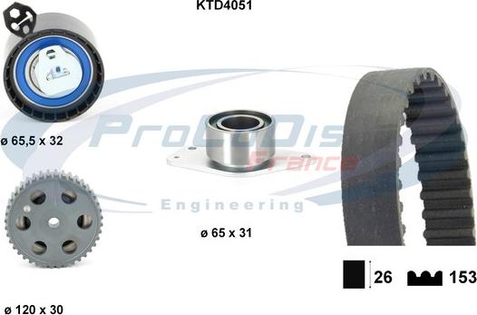 Procodis France KTD4051 - Комплект зубчатого ремня ГРМ autospares.lv