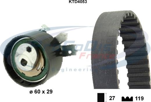 Procodis France KTD4053 - Комплект зубчатого ремня ГРМ autospares.lv