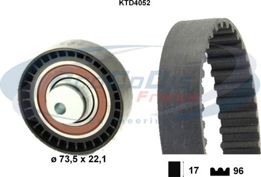 Procodis France KTD4052 - Комплект зубчатого ремня ГРМ autospares.lv