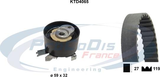 Procodis France KTD4065 - Комплект зубчатого ремня ГРМ autospares.lv