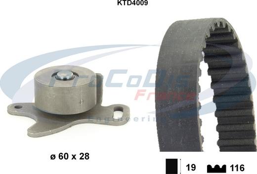 Procodis France KTD4009 - Комплект зубчатого ремня ГРМ autospares.lv