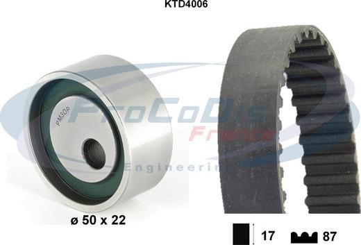 Procodis France KTD4006 - Комплект зубчатого ремня ГРМ autospares.lv