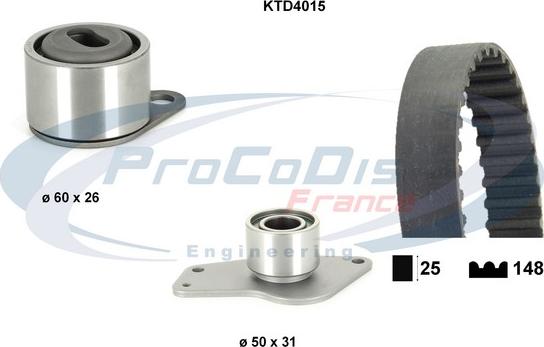 Procodis France KTD4015 - Комплект зубчатого ремня ГРМ autospares.lv