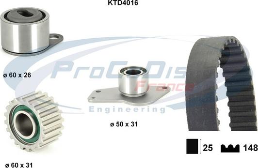 Procodis France KTD4016 - Комплект зубчатого ремня ГРМ autospares.lv