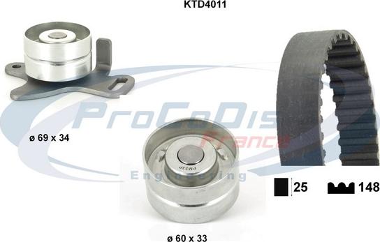 Procodis France KTD4011 - Комплект зубчатого ремня ГРМ autospares.lv