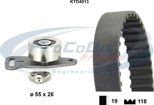 Procodis France KTD4013 - Комплект зубчатого ремня ГРМ autospares.lv