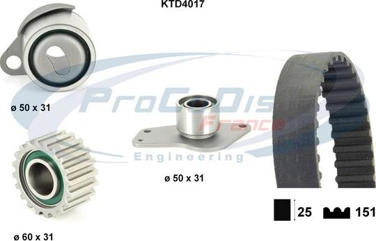 Procodis France KTD4017 - Комплект зубчатого ремня ГРМ autospares.lv