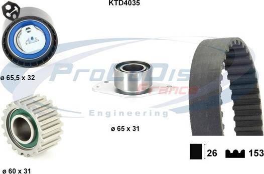 Procodis France KTD4035 - Комплект зубчатого ремня ГРМ autospares.lv