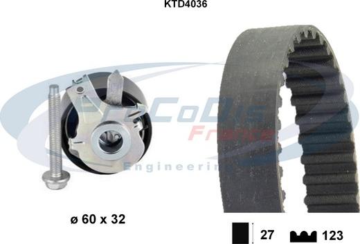 Procodis France KTD4036 - Комплект зубчатого ремня ГРМ autospares.lv