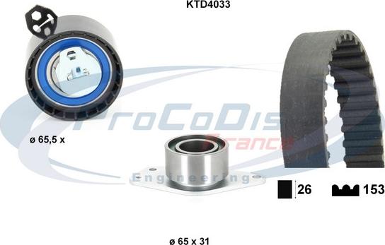 Procodis France KTD4033 - Комплект зубчатого ремня ГРМ autospares.lv