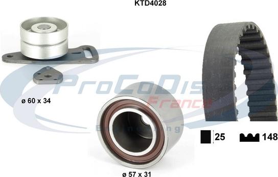 Procodis France KTD4028 - Комплект зубчатого ремня ГРМ autospares.lv