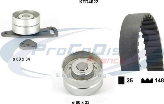 Procodis France KTD4022 - Комплект зубчатого ремня ГРМ autospares.lv