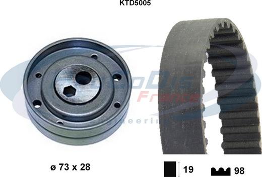 Procodis France KTD5005 - Комплект зубчатого ремня ГРМ autospares.lv