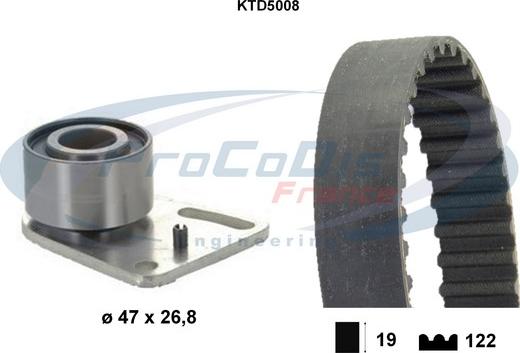 Procodis France KTD5008 - Комплект зубчатого ремня ГРМ autospares.lv