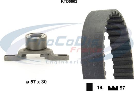 Procodis France KTD5002 - Комплект зубчатого ремня ГРМ autospares.lv