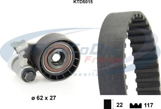 Procodis France KTD5015 - Комплект зубчатого ремня ГРМ autospares.lv