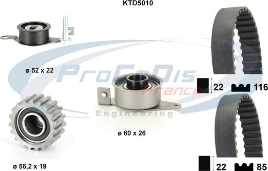 Procodis France KTD5010 - Комплект зубчатого ремня ГРМ autospares.lv