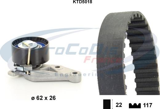 Procodis France KTD5018 - Комплект зубчатого ремня ГРМ autospares.lv