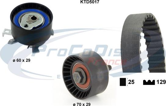 Procodis France KTD5017 - Комплект зубчатого ремня ГРМ autospares.lv