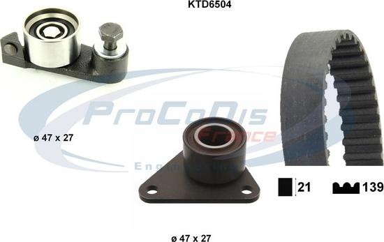 Procodis France KTD6504 - Комплект зубчатого ремня ГРМ autospares.lv