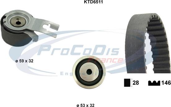 Procodis France KTD6511 - Комплект зубчатого ремня ГРМ autospares.lv