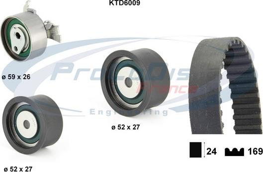 Procodis France KTD6009 - Комплект зубчатого ремня ГРМ autospares.lv