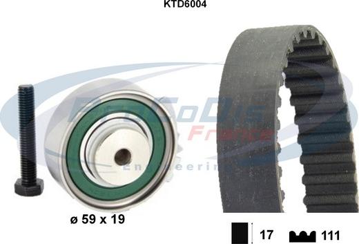 Procodis France KTD6004 - Комплект зубчатого ремня ГРМ autospares.lv