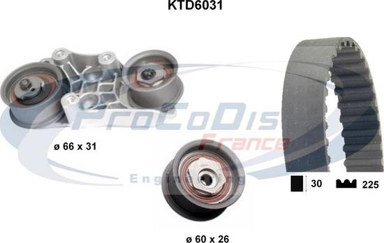 Procodis France KTD6031 - Комплект зубчатого ремня ГРМ autospares.lv