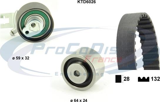 Procodis France KTD6026 - Комплект зубчатого ремня ГРМ autospares.lv