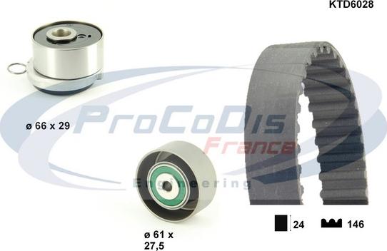 Procodis France KTD6028 - Комплект зубчатого ремня ГРМ autospares.lv